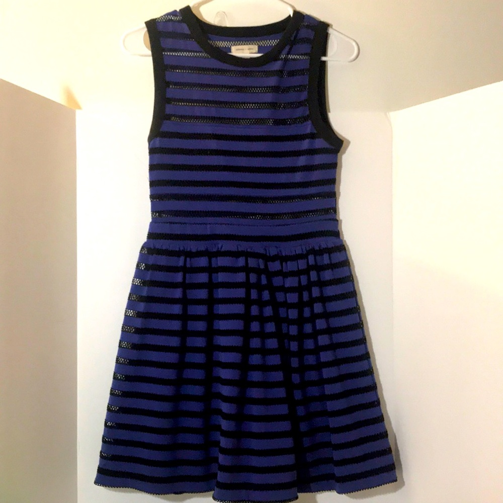Silence +Noise midi blue purple black dress size small sleeveless barbie core